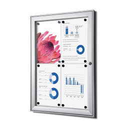 Vitrine d'affichage d'intérieur Standard. Avec fond magnétique. Format 4 x A4. Altumis