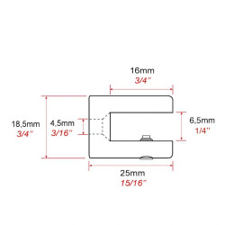 Shelf-Panel Support Up to 6 mm with plate