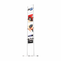 Totem sur tige Inox 10 mm. Porte Affiche Vertical. A4 ou A3 - Altumis