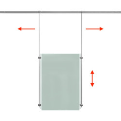 Fixation pour tige 6mm sur rail cimaise