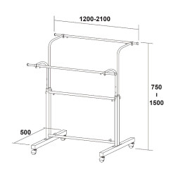 Porte-vêtement autoportant - Portant double largeur. ajustable en hauteur et largueur. Altumis