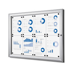 Vitrine d'affichage d'intérieur Standard. Avec fond magnétique. Format 8 x A4. Altumis