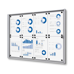 Vitrine d'affichage d'intérieur Economique avec fond magnétique. Format 8 x A4. Altumis