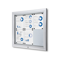 Vitrine d'affichage d'extérieur standard. Fond magnétique. format 6 x A4 bis. Altumis
