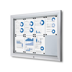 Vitrine d'affichage d'extérieur standard. Fond magnétique. format 8 x A4. Altumis