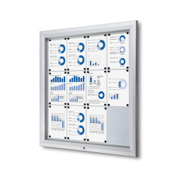 Vitrine d'affichage d'extérieur standard. Fond magnétique. format 12 x A4. Altumis