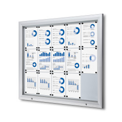 Vitrine d'affichage d'extérieur standard. Fond magnétique. format 15 x A4. Altumis