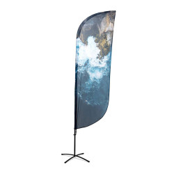 Beach flag alu : Toile Paddle. Drapeau avec impression personnalisé. Altumis